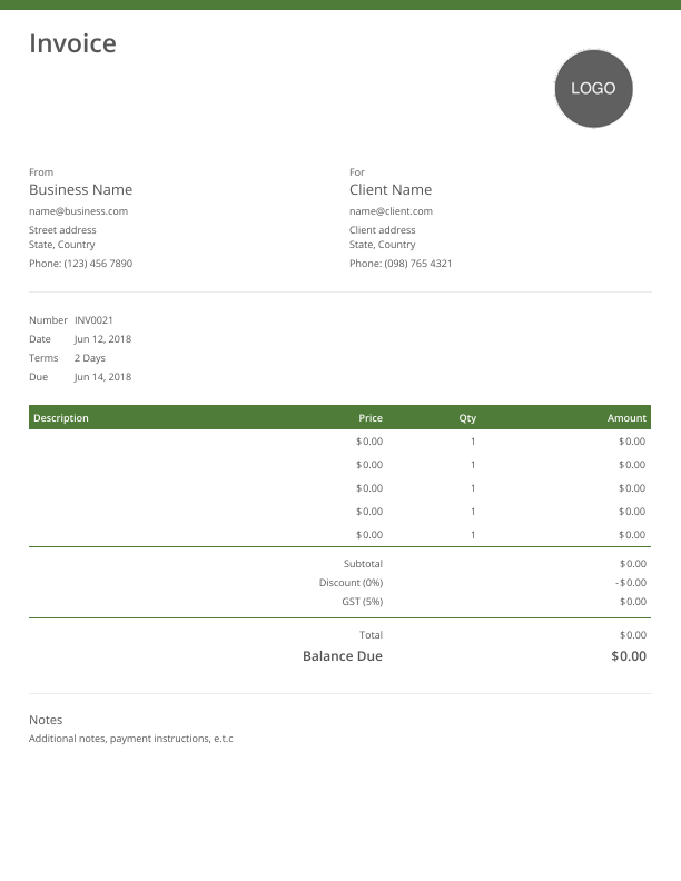 Pages Invoice Templates Mac